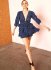Abito in seta blue con ruches