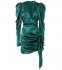 Abito in seta jacquard verde