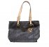 Borsa in tela e pelle Marrone