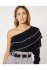 Maglia monospalla con balze