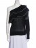 Maglia monospalla con balze