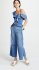 Tuta in denim con balza