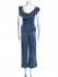 Tuta in denim con balza