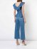 Tuta in denim con balza