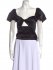 Top satinato con strass