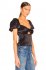Top satinato con strass
