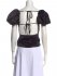 Top satinato con strass