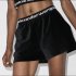 Shorts nero in seta