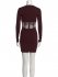 Abito con pizzo bordeaux
