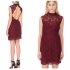 Abito bordeaux in pizzo