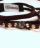 Cintura sottile marrone con strass