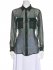Camicia verde animalier in seta