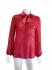 Camicia rossa in seta lavorata