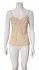 Top beige in seta e pizzo