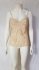 Top beige in seta e pizzo