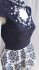 Abito bicolore con strass