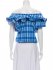 Top azzurro con spalle scoperte