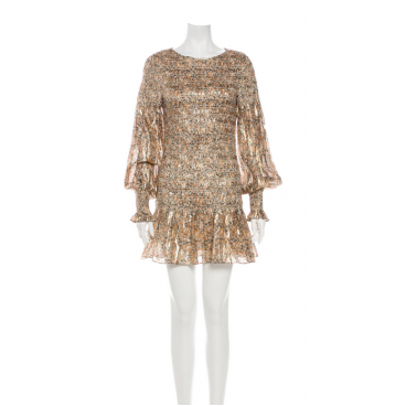Abito in seta e lurex oro