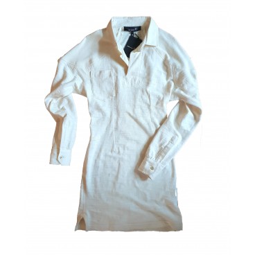 Abito camicia mini bianco