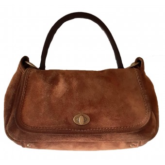 Borsa a sella in pelle scamosciata