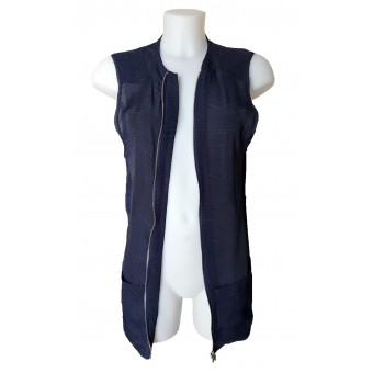 Gilet blu zebrato zip