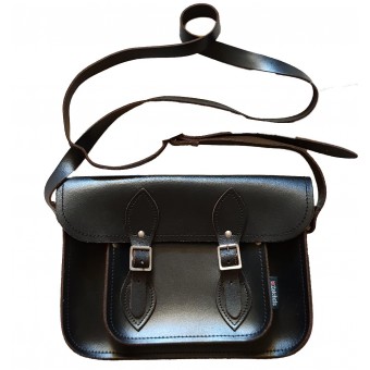 Borsa casual in pelle nera 