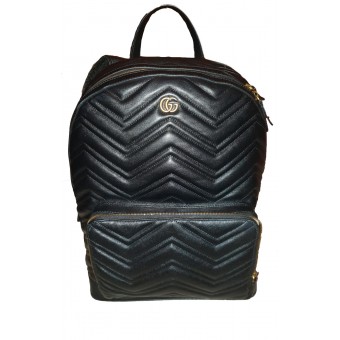Zaino in pelle rigato logo 
