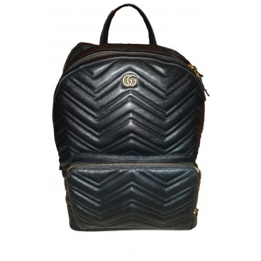 Zaino in pelle rigato logo 