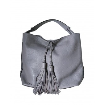 Borsa in nappa grigia