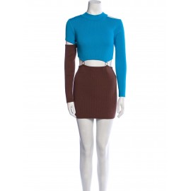 Abito bicolore con cutout