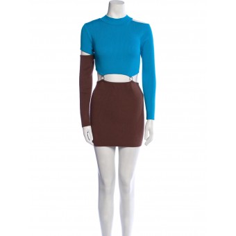 Abito bicolore con cutout