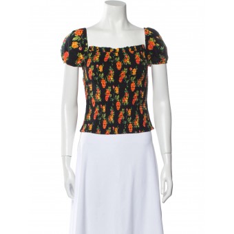 Top arricciato in cotone