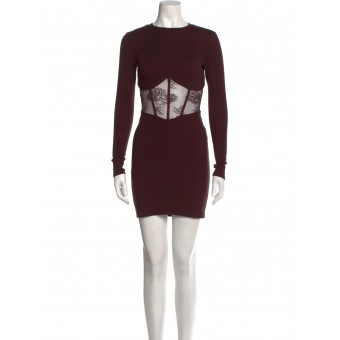 Abito con pizzo bordeaux