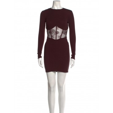 Abito con pizzo bordeaux