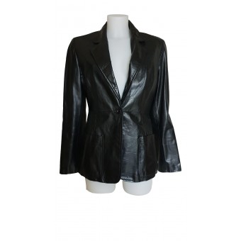 Giacca in pelle nera 