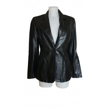 Giacca in pelle nera 