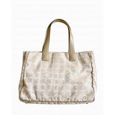 Borsa tote in tela e pelle