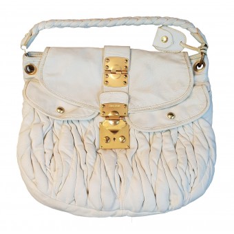 Borsa Coffer in Pelle bianca