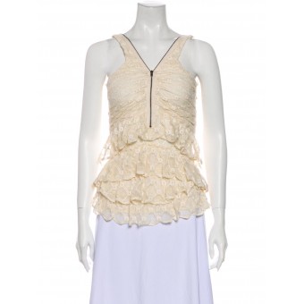 Top in pizzo ecru