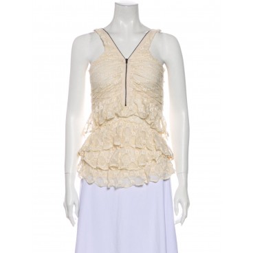 Top in pizzo ecru