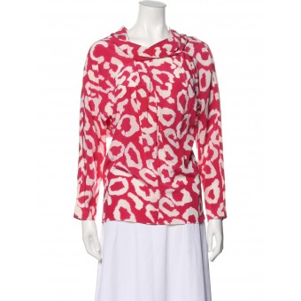 Blusa in seta animalier