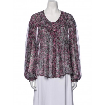 Blusa a fiori in seta 
