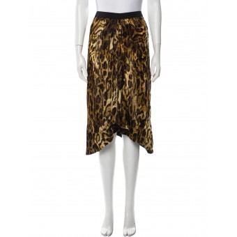 Gonna midi in velluto animalier