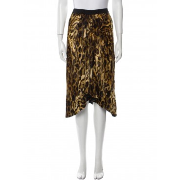 Gonna midi in velluto animalier