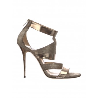 Sandali dorati con tacco a stiletto