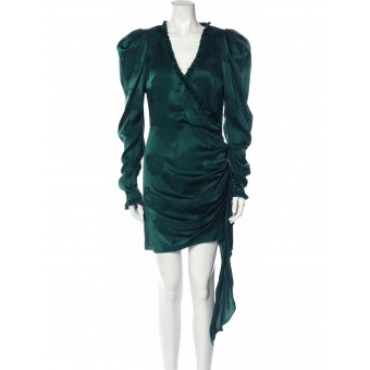 Abito in seta jacquard verde
