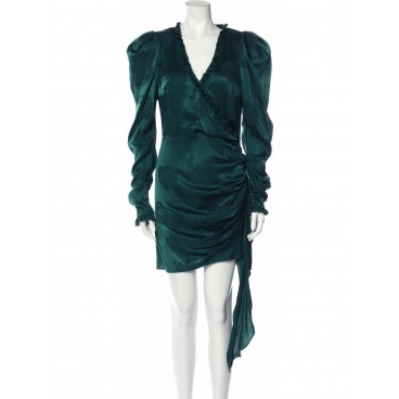 Abito in seta jacquard verde