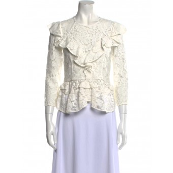 Camicetta in pizzo bianco crema