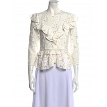Camicetta in pizzo bianco crema