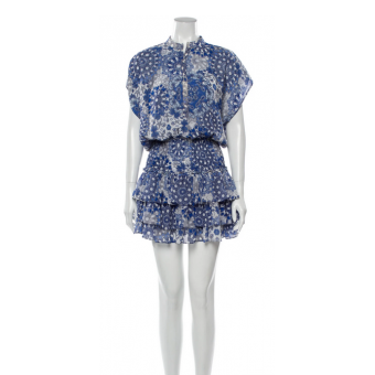 Abito paisley bianco e blue